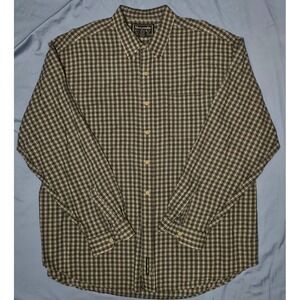 Vintage Abercrombie Fitch Brown Plaid Button Down XL Long Sleeve Big Shirt